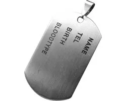 Fako Bijoux® - Kettinghanger - RVS - Name Tag - SOS Tekst
