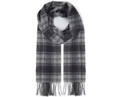 Barbour Sjaal Tartan Lamswol Grijs - Maat - Heren