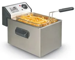 FRITEL Frituurpan - Profi 3505 - Professionele Friteuse met Antistofdeksel - Olie + Vast Vet - Koude Zone - Uniek Dubbel Verwarmingselement - 3200W - 5 liter