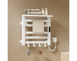 EMKE Elektrische Handdoekradiator - Smart Bediening - Touchscreen & APP - Met Timer - 140W - 50x50cm - Handdoekdroger