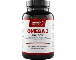 Human Protect - Omega 3 High Dose - 100 caps - 100 doseringen - Omega 3 - Visolie - EPA - DHA - Hoge Dosering