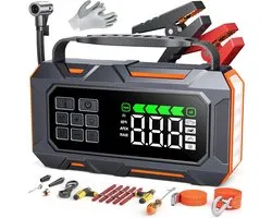 Jump Starter - Power Bank - Auto Starten - 7000 Ampere - 22 cm - Zwart