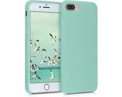 kwmobile telefoonhoesje geschikt voor Apple iPhone 7 Plus / iPhone 8 Plus - Hoesje met siliconen coating - Smartphone case in pastelgroen