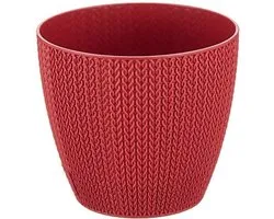3 Bloempotten Sumela smartpot 5L met drainagesysteem haakmotief rood