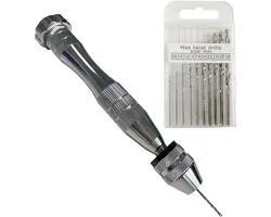 Compact Mini Hand Precision Drill, 10 Drills 0.8-3 mm, Mini Drill Pen, Screw Tool, DIY Jewelry, DIY, Model Making - ShopVlot