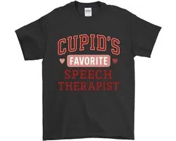 Speech Therapist Shirt – CUPID'S FAVORITE SPEECH THERAPIST – Valentijns Outfit – Unisex T-Shirt voor Dames & Heren – Leuk Cadeau voor Logopedisten