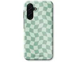 Étui Case Company® - Compatible avec Samsung Galaxy A26 - Vert quadrillé - Étui robuste - Protection maximale sur tous les côtés et les bords de l'écran
