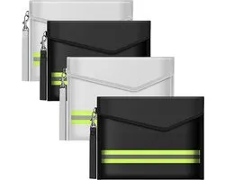 ImnBest 4 Pcs Fireproof Bags, Wallets (20 x 14cm), Fireproof Bag for Document, Passport, Bank Card, Valuables - ShopVlot