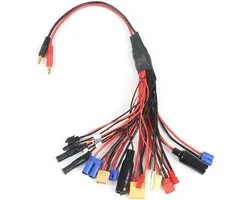 RC-acculader met multi-plug squid charger adapter naar 4,0 mm Banana Bullet Connector voor TRX, Tamiya, EC3, JST, Futaba, XT60, T-Dean (20-in-1)