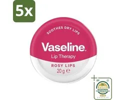5 x Vaseline - Rosy Lips - Lip Therapy - Verzorgend - 20 g - Grootverpakking - Lippenbalsem - Verzorging - Rosé Lippen - Hydraat - Droge Lippen