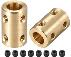 sourcing map schacht koppeling robot motor wiel rigid koppeling 10mm naar 10mm L22xD16 goudkleur 5mm to 8mm Gold Tone 2pcs