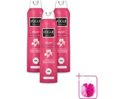 3 x Vogue Cosmetics - Enjoy - Parfum Deodorant - 150 ml - Bulkverpakking - Parfum en deodorant - Deodorant spray