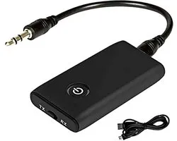 iFoulki Adaptateur émetteur Bluetooth 5.0, émetteur Bluetooth 5.0 pour TV, PC, système stéréo voiture/maison, émetteur et récepteur Bluetooth 2 en 1, sortie stéréo 3,5 mm