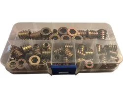 Insert Moer - E-moer - Helicoil voor hout - 75pcs - Assortiment M4 M5 M6 M8 Set voor Houten Meubels Bedkast Tafel