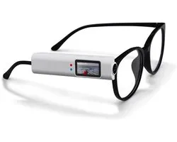 2.7K FPV-brilcamera, first-person view, 12 MP actiecamera, 110° groothoek, 0,96 inch kleurendisplay, intelligente ruisonderdrukking (wit)
