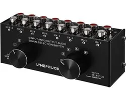 Audio Switch 6(2)-in-2(6)-out, two-way audio signal selection box, splitter divider with input and outputs - ShopVlot