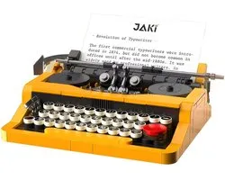 Jaki 8216 Mini Typemachine Retro Classic bouwset | Schrijfmachine icons creator modelbouw | Vintage constructie educatief speelgoed bouwpakketten voor volwassenen & kinderen | DIY apparaat gechikt voor lego | Bouwdoos met 254 bouwstenen