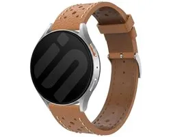 Bracelet en cuir Strap-it Zephyr compatible avec Huawei Watch GT 6 - 41mm / GT 5 Pro - 41mm / GT 5 - 42mm / GT 4 - 41mm / Fossil Gen 6, 5e - 42mm / Charter HR / Q Venture Gen 4-3 / Xiaomi Watch S4 - 41mm / Withings ScanWatch 2, 1 & Light - Marron