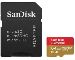 SANDISK Extreme MicroSDXC 64GB - U3 V30 A2 - 160MB/s - GN6AA - met adapter