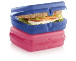 Tupperware Set van 2 Snackies Vierkant | Eco Sandwichdoos Broodtrommels