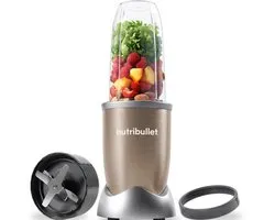 Nutribullet Pro Blender - 900 Watt - Incl. Mixing Accessoires - Incl. 700 ml Tritan Drinkbeker en Drinkring- BPA- en BPS-vrij - Champagne