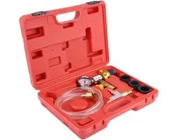 Remontluchter Vacuümpomp Set - Remvloeistof Wisselaar Diagnose Tool - Remmen Testen Onderhouden - Universele Compatibiliteit Messing - 6 Delig - Rood