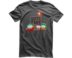 South Park All Characters Town Sign T-Shirt L