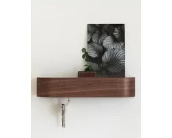 KAZAI. Armoire à clés 'Toke' | Design de porte-clés minimaliste de Berlin | Porte-clés moderne avec panneau en bois | Panneau à clés comme meuble de couloir pour mur | Noyer