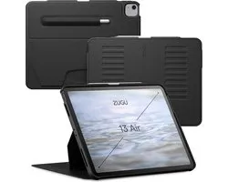 Zugu case Hoesje iPad Air 13 (M2-M4) 2024 & iPad Pro 12.9 (3rd/4th gen) – Verstelbare Magnetische Houder met 8 Hoeken – Veilige Magnetische Montage – Grote Valbescherming - Zwart