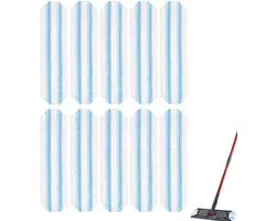 Microvezel dweilpads - 10 Stuks - Dweilpadvervanging geschikt voor O Cedar H2prO Mop - Geschikt voor O-Cedar Vileda H2PrO Flat Mop - Natte en droge reinigingsdoeken - Dweilkopvervangingen wasbare navullingen - Schoonmaken - Herbruikbare