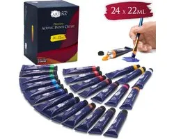 Ensemble de peinture acrylique Artina 24 x 22 ml Peinture acrylique Crylic