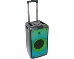 Ibiza - STREET-WAVE - Draagbare 8"/400W batterijluidspreker met Bluetooth, USB en microSD - WAVE LED-effect en draadloze TWS-verbinding - Zwart