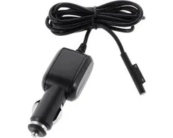 DrPhone Auto Oplader - Geschikt voor Microsoft Surface Pro 4 / 3 /Surface Book 1 / 2 / Surface Laptop Lader - Autolader 12V/2.5A - Zwart