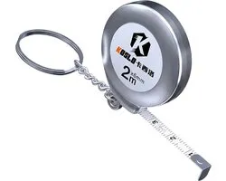 Ainy - Rolmaat sleutelhanger silver 2 meter | 1 stuk meetlint gadgets | Keychain tool met sleutelringen | Mini metalen liniaal | RVS gereedschap sleutelhangers voor volwassenen | auto sleutelhouder multitools accessoires