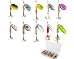 Kunstaas set (Set B) - 10 Stuks - pluggen met haak - Kunstaas - Jerkbaits - Crankbaits - Rubberen vis - Visaas - Zacht Kunstaas - Alle type roofvis - Visaas Zeevissen Set - Rubberen Vissen Met Jigkop - Voor snoek, baars, snoekbaars, vissen