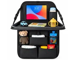 Achterbank Organizer Auto - Tablethouder voor Achterbank - 7 Opbergvakken - Autostoel Organizer met Verstelbare Banden - 42 x 64 cm - Zwart