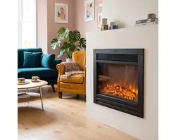 Xaralyn Cheminée électrique - Lucius - Chauffage 1400 Watts - avec télécommande - insert cheminée - encastrement facile - cheminée décorative