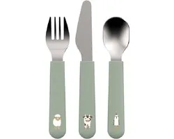 Mepal Mio Kinderbestek Little Dutch - 3-delig. vork. mes en lepel - Roestvrij staal - Kinderservies - Little Farm