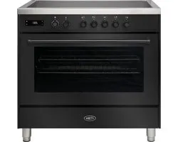 Boretti MLI95BZW Plaque à induction 90cm, 5 zones + Flex, four XL 123L, ZW