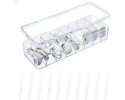 Kabel Organiser - Incl 10 kabelbinders - Transparante Opbergbox - Kabelhouder Bureau - Kabeldoos - Kabel Management - Kabelbox - Kabel Organise - Kabelopbergdoos - Desk Organizer - Geschikt voor thuis kabeloplader elektronische accessoires opslag
