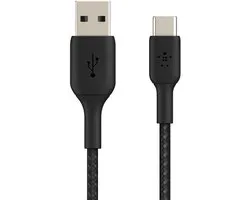 Belkin Braided USB-C naar USB-A kabel - 1m - zwart