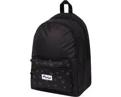 Rugzak AWESOME ORGANIZER BLACK - Stevige schooltas 2 compartimenten en voorvak - Backpack - Schoolrugzak