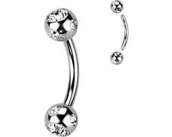 boule de cristal piercing serré blanc