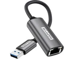USB A naar RJ45 Ethernet Adapter – Gigabit 1000 Mbps – USB 3.0 naar LAN Netwerk Adapter – Plug & Play – Aluminium – Voor Laptop, PC, TV-Box