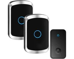 Draadloze Deurbel - Zelfaangedreven Ring Chime - Thuis Beveiliging - Geen Batterij Nodig - 433Mhz - Zwart