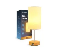 Lampe de table Gadgetplace avec ports USB et lampe LED – Intensité variable – Pour chambre/salon – Avec abat-jour