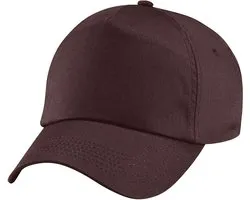Beechfield Uniseks Effen Originele  Baseball Cap met 5 panelen (Chocolade)
