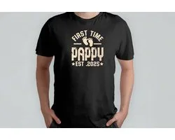 First Time Pappy - T Shirt - vader - dad - beste vader ter wereld - verjaardag - vaderdag - best dad in the world - father - liefde - cute