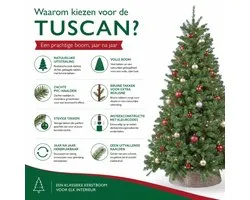 Triumph Tree Tuscan Kunstkerstboom Groen TIPS 812 - Kerstversiering met Volle Uitstraling - Kunstboom van Softneedle PVC met Insteeksysteem voor Binnen - H215 x D135 cm - Groen