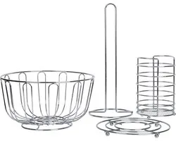 axentia 4-delige keukenset, zilver, ca. 13 x 24 x 32 cm